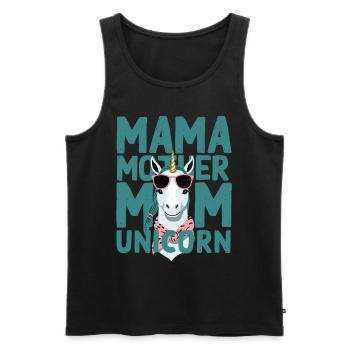Licorne Maman Drôle Licornes Aimant Maman - Débardeur bio Premium Homme - noir - Devant - Michal (187cm)