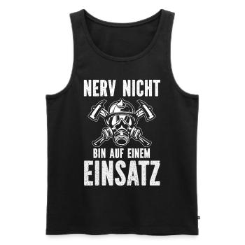 Firefighter Tshirt Firefighter Firefighter 112 - Men's Premium Organic Tank Top - black - Front - AI Model Male 178 light (178cm)