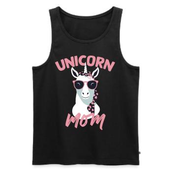 Licorne Maman Licornes Élégantes Femme Aimante - Débardeur bio Premium Homme - noir - Devant - Michal (187cm)