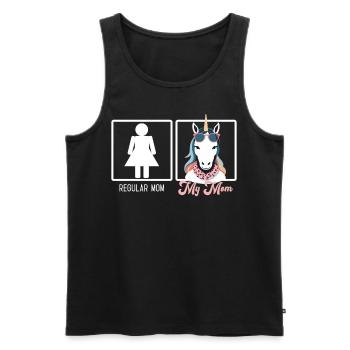 Funny Mom Comparison Unicorn Mom Design - Men's Premium Organic Tank Top - black - Front - AI Model Male 178 light (178cm)