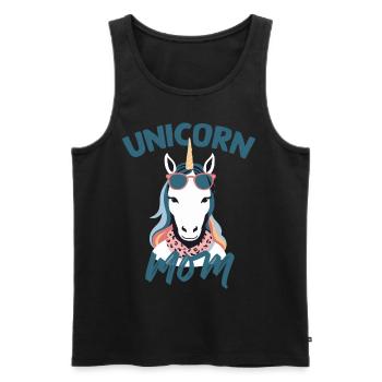 Licorne Maman Licornes Élégantes Amoureux - Débardeur bio Premium Homme - noir - Devant - Michal (187cm)