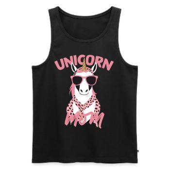 Licorne Maman Licornes Aimant Drôle Élégant - Débardeur bio Premium Homme - noir - Devant - Michal (187cm)