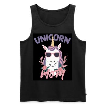Licorne Maman Drôle Élégant Licorne Femme - Débardeur bio Premium Homme - noir - Devant - Michal (187cm)