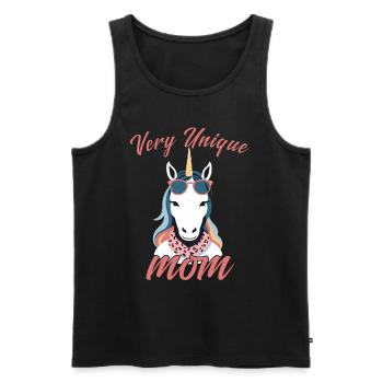 Licorne maman licornes aimant très Unique - Débardeur bio Premium Homme - noir - Devant - AI Model Male 178 light (178cm)