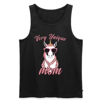 Licorne Maman Unique Élégante Licorne Femme - Débardeur bio Premium Homme - noir - Devant - Michal (187cm)