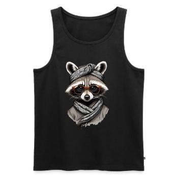 Mama Raccoon Raccoon Amoureux du raton laveur - Débardeur bio Premium Homme - noir - Devant - Michal (187cm)