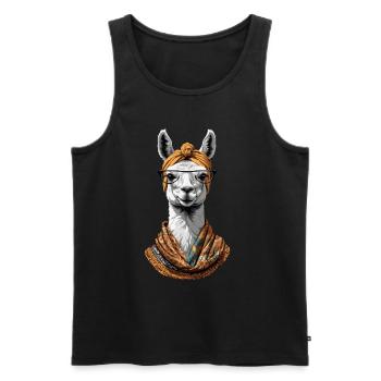 Lama Liebende Mama Lustiges Design Muttertag - Männer Premium Bio Tank Top - Schwarz - Vorne - Michal (187cm)