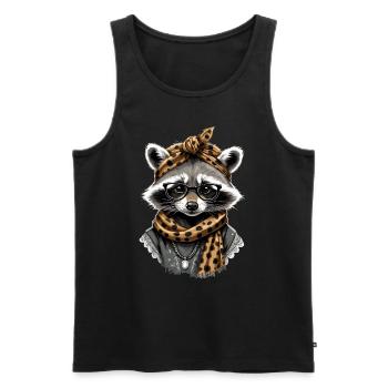 Mama Raccoon Raccoon Amoureux du raton laveur - Débardeur bio Premium Homme - noir - Devant - Michal (187cm)