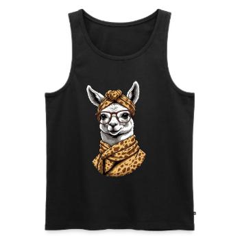 Lustiges Lama Alpaca Mutter Design Liebende - Männer Premium Bio Tank Top - Schwarz - Vorne - Michal (187cm)