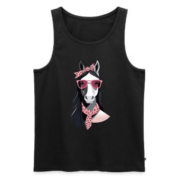 Mama Pferd Pferdeliebhaber Mutter Stilvolle Liebe - Männer Premium Bio Tank Top - Schwarz - Vorne - Michal (187cm)
