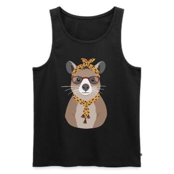 Drôle Capymama Capybara Fête des Mères - Débardeur bio Premium Homme - noir - Devant - Michal (187cm)