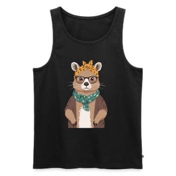 Drôle Capymama Capybara conception de fête des mères - Débardeur bio Premium Homme - noir - Devant - Michal (187cm)