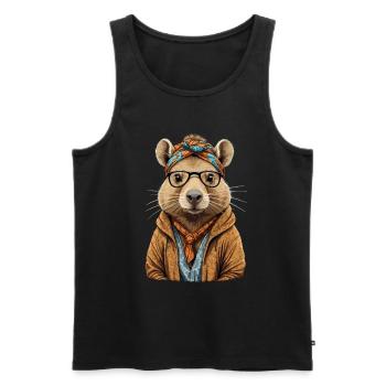 Drôle Capymama Capybara conception de fête des mères - Débardeur bio Premium Homme - noir - Devant - Michal (187cm)
