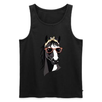 Maman Cheval Cheval Amant Mère Cheval Fille - Débardeur bio Premium Homme - noir - Devant - Michal (187cm)