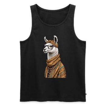 Llama Loving Mom Funny Mom Design - Men's Premium Organic Tank Top - black - Front - AI Model Male 178 light (178cm)