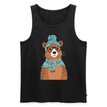 Funny Capymama Capybara Mom - Men's Premium Organic Tank Top - black - Front - Michal (187cm)
