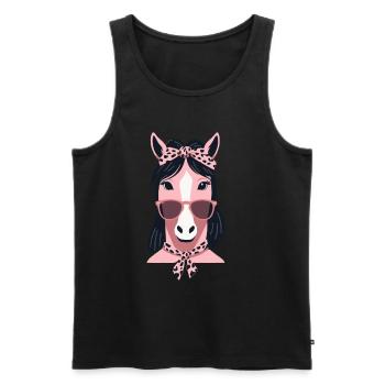Maman Cheval Cheval Amant Mère Cheval Fille - Débardeur bio Premium Homme - noir - Devant - Michal (187cm)