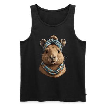 Funny Capymama Capybara Mom - Men's Premium Organic Tank Top - black - Front - Michal (187cm)