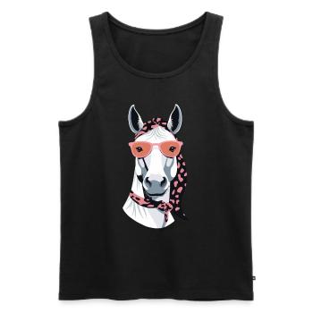 Mama Pferd Pferdeliebhaber Mutter Stilvolle Liebe - Männer Premium Bio Tank Top - Schwarz - Vorne - Michal (187cm)