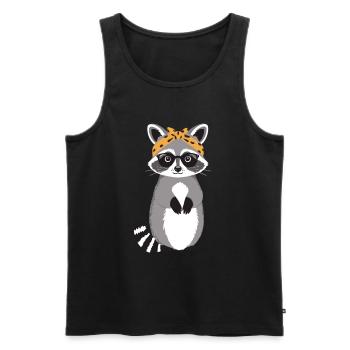 Mama Raccoon Raccoon Amoureux du raton laveur - Débardeur bio Premium Homme - noir - Devant - Michal (187cm)