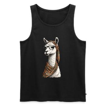 Llama Loving Mom Funny Alpaca Design - Men's Premium Organic Tank Top - black - Front - Michal (187cm)