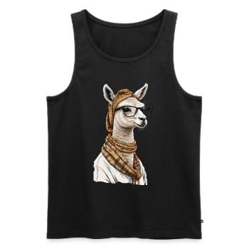 Conception drôle d’alpaga lama pour la fête des mères - Débardeur bio Premium Homme - noir - Devant - Michal (187cm)