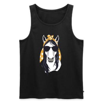 Mama Pferd Pferdeliebhaber Stilvolle Mutter - Männer Premium Bio Tank Top - Schwarz - Vorne - Michal (187cm)