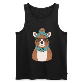 Funny Capymama Capybara Mom - Men's Premium Organic Tank Top - black - Front - Michal (187cm)