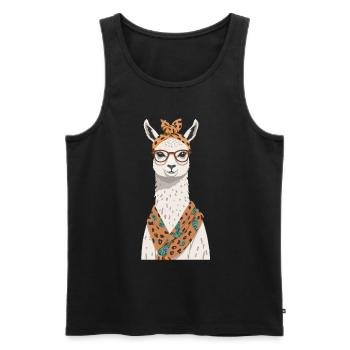 Llama Loving Mom Funny Design Alpaca Motif - Men's Premium Organic Tank Top - black - Front - Michal (187cm)