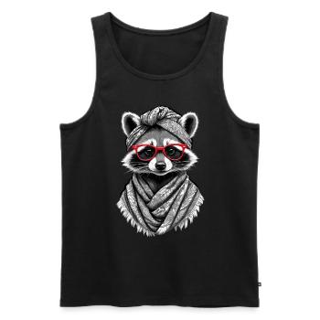 Mama Raccoon Raccoon Amoureux du raton laveur - Débardeur bio Premium Homme - noir - Devant - Michal (187cm)