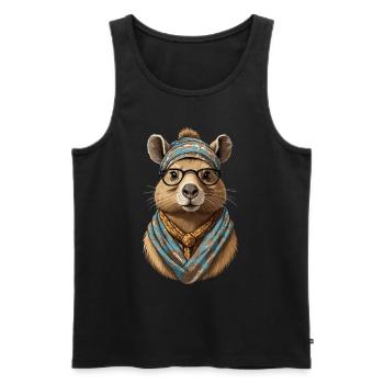 Drôle Capymama Capybara conception de fête des mères - Débardeur bio Premium Homme - noir - Devant - Michal (187cm)