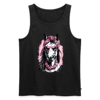 Maman Cheval Cheval Amant Maman Élégant - Débardeur bio Premium Homme - noir - Devant - Michal (187cm)