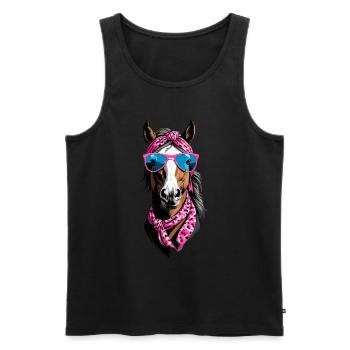 Mama Pferd Stilvolle Pferdeliebe Pferdemädchen - Männer Premium Bio Tank Top - Schwarz - Vorne - Michal (187cm)