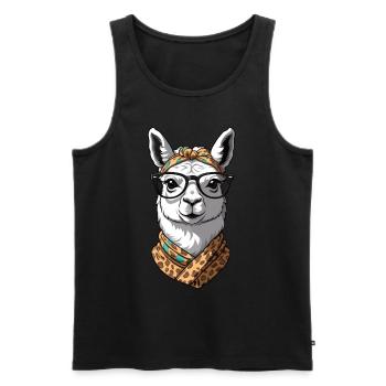 Llama Loving Funny Mom Design Alpaca - Men's Premium Organic Tank Top - black - Front - Michal (187cm)
