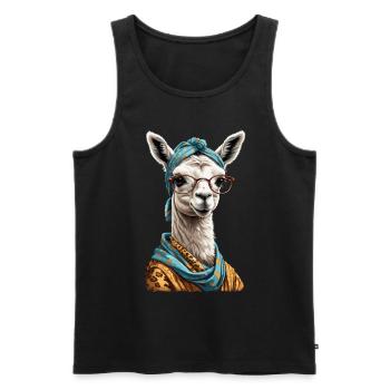 Conception drôle d’alpaga Lama pour les mamans - Débardeur bio Premium Homme - noir - Devant - Michal (187cm)