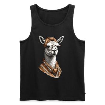 Llama Loving Mom Funny Design Alpaca - Men's Premium Organic Tank Top - black - Front - Michal (187cm)