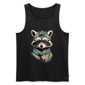 Mama Raccoon Raccoon Amoureux du raton laveur - Débardeur bio Premium Homme - noir - Devant - Michal (187cm)