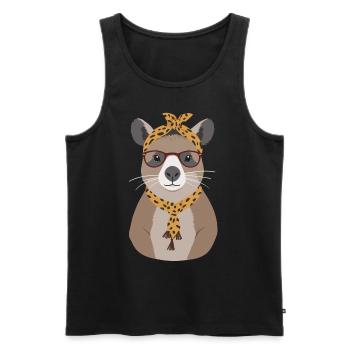 Drôle Capybara Maman Capybara Fête des Mères - Débardeur bio Premium Homme - noir - Devant - Michal (187cm)