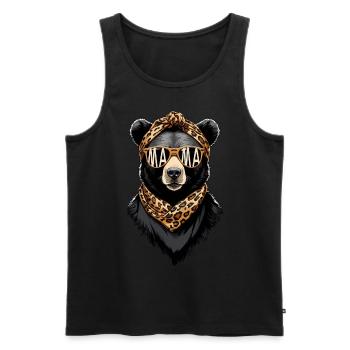 Funny Mom Bear Mother Bear Bear Lover - Men's Premium Organic Tank Top - black - Front - AI Model Male 178 light (178cm)