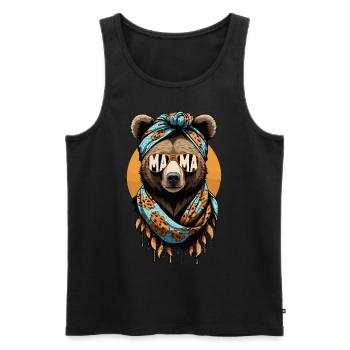 Funny Mom Bear Mother Bear Bear Lover - Men's Premium Organic Tank Top - black - Front - AI Model Male 178 light (178cm)