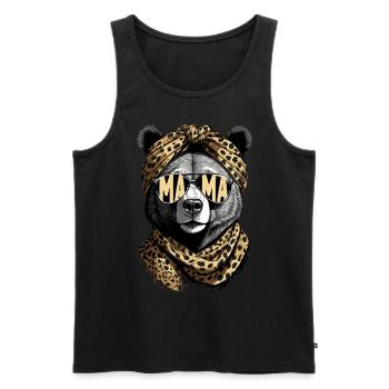 Drôle Maman Ours Mère Ours Fête des Mères - Débardeur bio Premium Homme - noir - Devant - Michal (187cm)