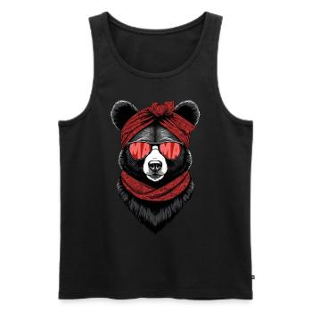 Funny Mama Bear Mother Bear Bear Lover - Men's Premium Organic Tank Top - black - Front - AI Model Male 178 light (178cm)