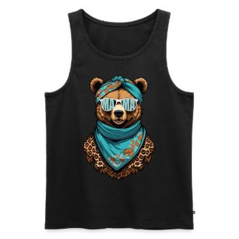 Funny Mom Bear Mother Bear Bear Lover - Men's Premium Organic Tank Top - black - Front - AI Model Male 178 light (178cm)