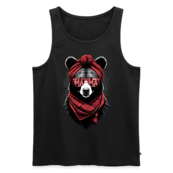 Funny Mama Bear Mother Bear Bear Lover - Men's Premium Organic Tank Top - black - Front - AI Model Male 178 light (178cm)