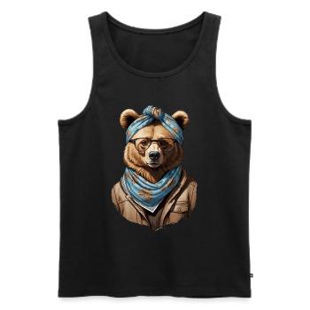 Funny Mama Bear Mother Bear Bear Lover - Men's Premium Organic Tank Top - black - Front - AI Model Male 178 light (178cm)
