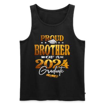 Proud Brother of a 2024 Graduate Class of 2024 - Men's Premium Organic Tank Top - black - Front - Michal (187cm)