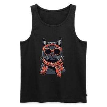 Cute Cat Mom Cat Lover Mom Style - Men's Premium Organic Tank Top - black - Front - AI Model Male 178 light (178cm)