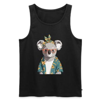 Funny Koala Mom Cute Mom Koala Bear Love - Men's Premium Organic Tank Top - black - Front - AI Model Male 178 light (178cm)