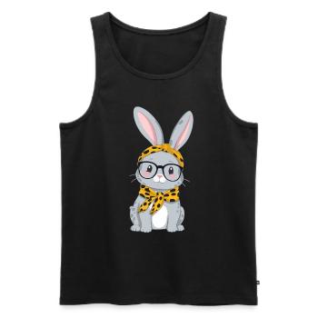 Maman Lapin Mignon Lapin Maman Mignon Lapin de Pâques - Débardeur bio Premium Homme - noir - Devant - Michal (187cm)