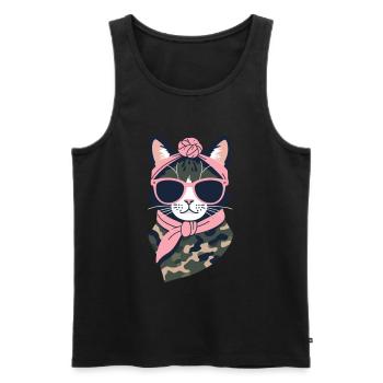 Cute Cat Mom Cat Lover Mom Style - Men's Premium Organic Tank Top - black - Front - AI Model Male 178 light (178cm)